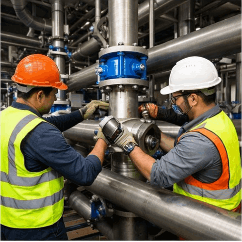 instalación de tubería industrial